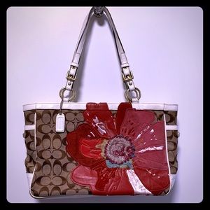 Coach poppy tote summer bag